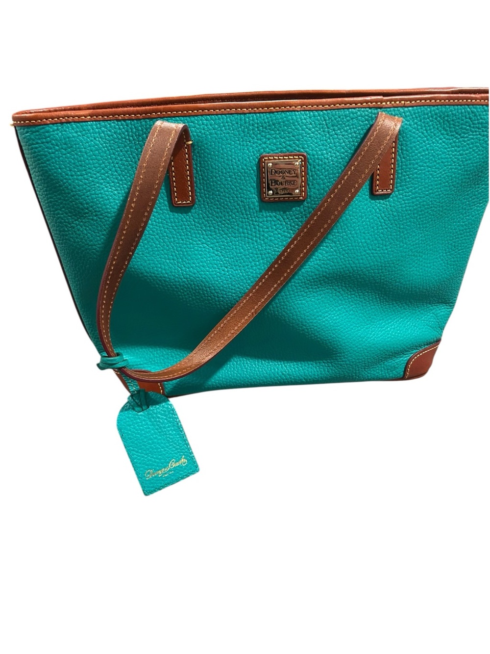 Dooney & Bourke Charleston Pebble Leather Tote with Brown Trim